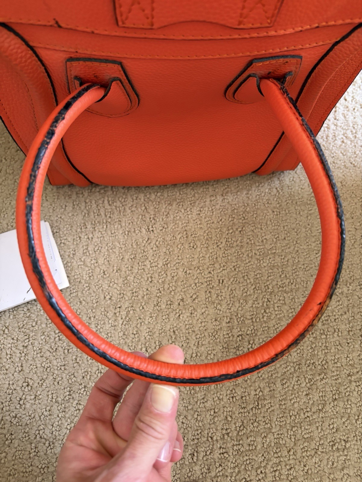 Celine Drummond Calfskin Nano Bag Orange Vermillion