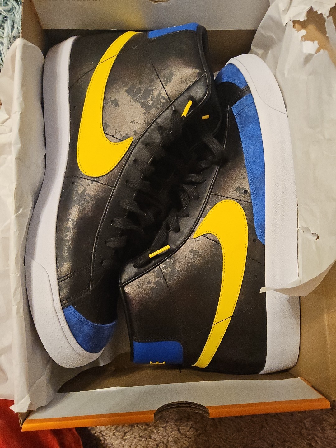 Nike Blazer Mid 77 PRM VNTG Black/Speed Yellow-Game Royal DC1414-001