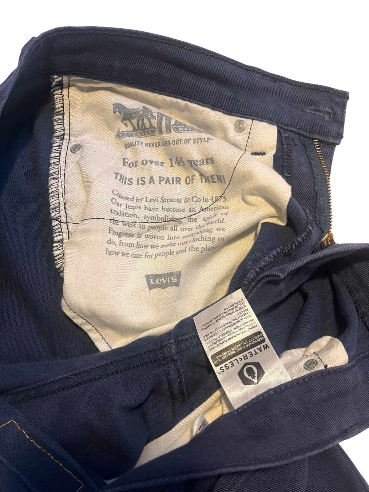 Levi Strauss & Co. Men’s Slim Fit Dark Wash Blue Denim Jeans Mid Rise 5-Pocket