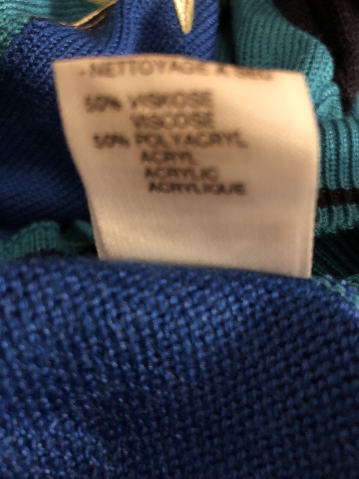 VINTAGE YARELL GREEN/BLUE/BLACK KNITTED JUMPER – SIZE 14 NEW WITHOUT TAGS