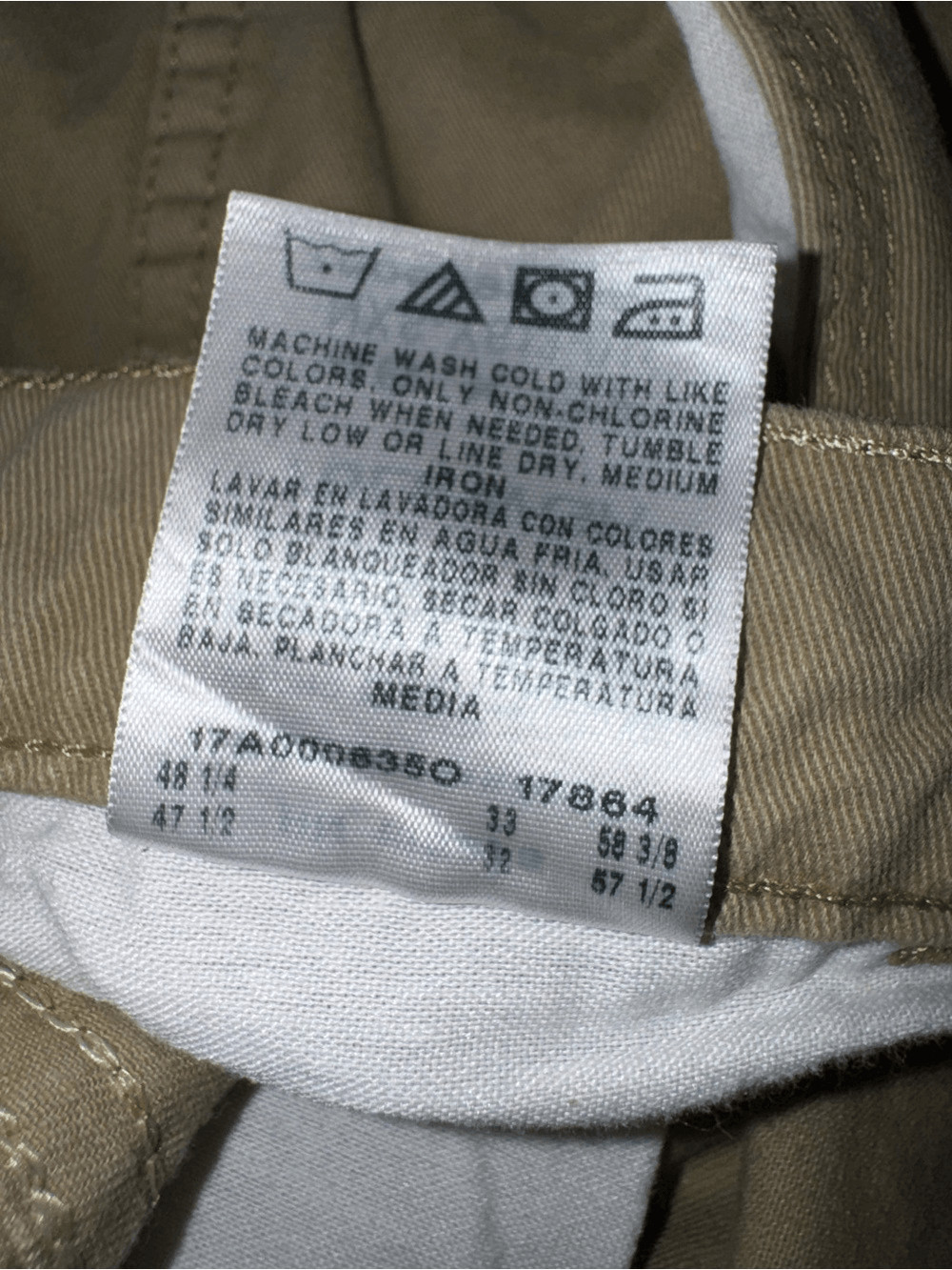 Wrangler Solid Tan Cargo 100% Cotton Pants Relaxed Fit size 46 x 32