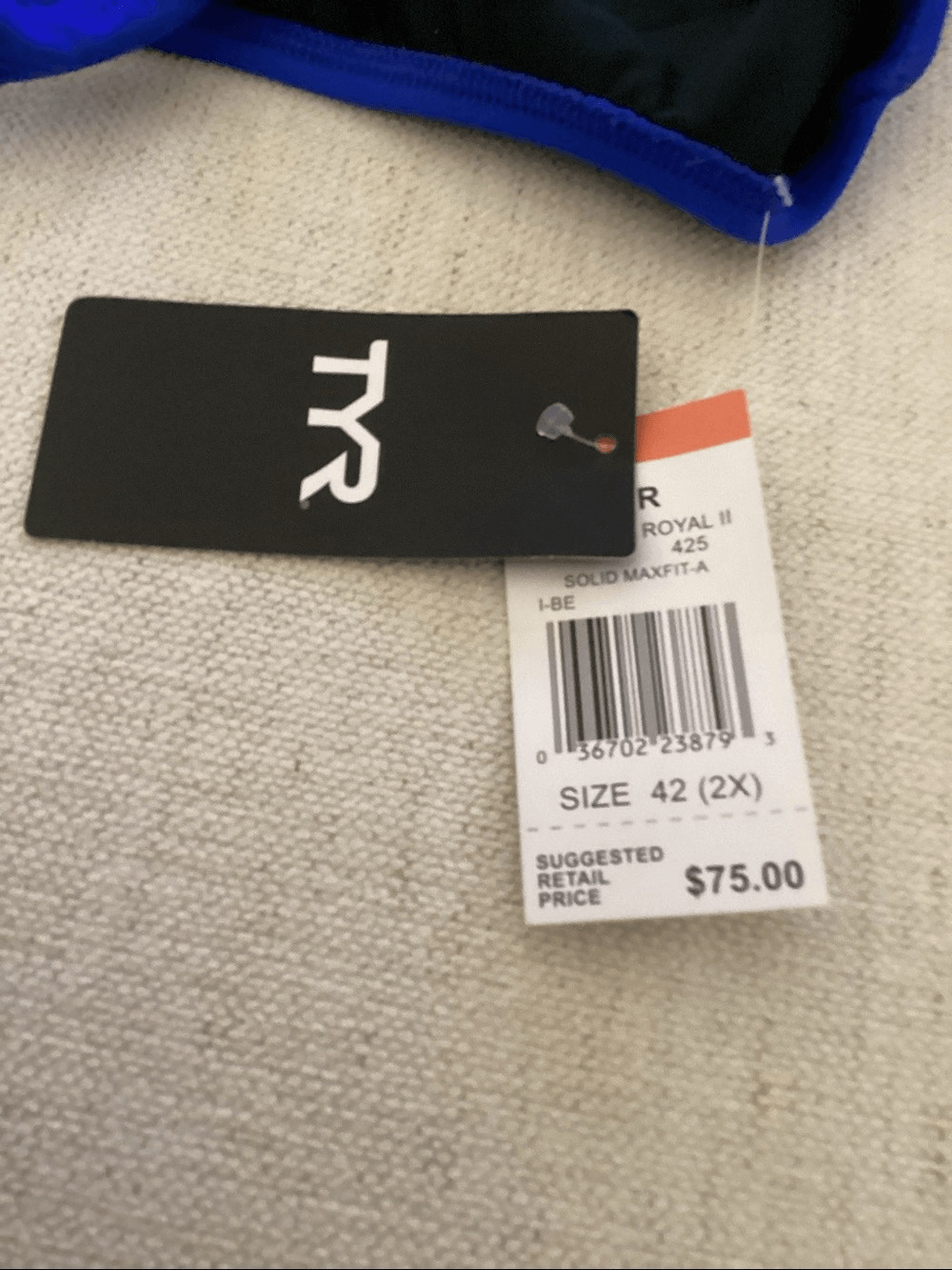TYR Solid Maxfit Swimsuit, Royal Blue,Size 42 (2X), NWT
