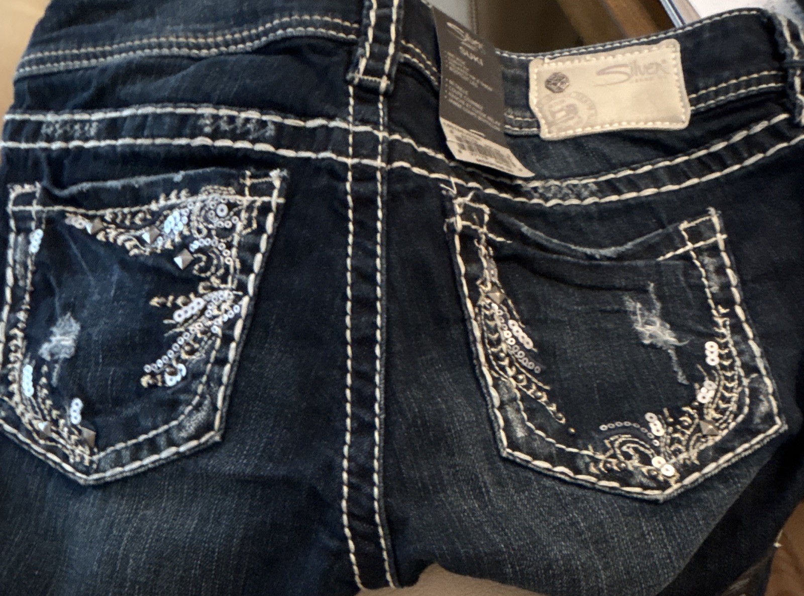 Silver Jeans Women’s Suki Bootcut Curvy Fit Dark Wash Denim Mid Rise Sz 28×32