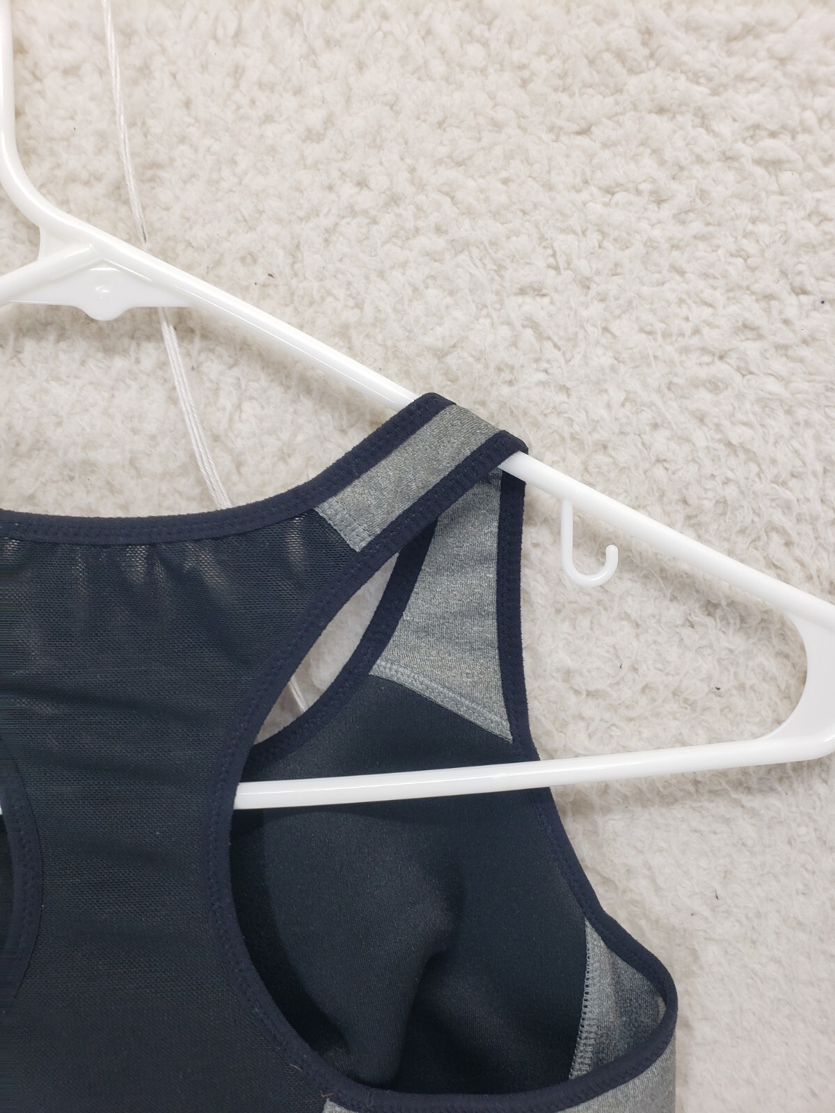 Nike Dri Fit Women Bra Small Gray Black Poly Blend Racerback Active Sport Bra