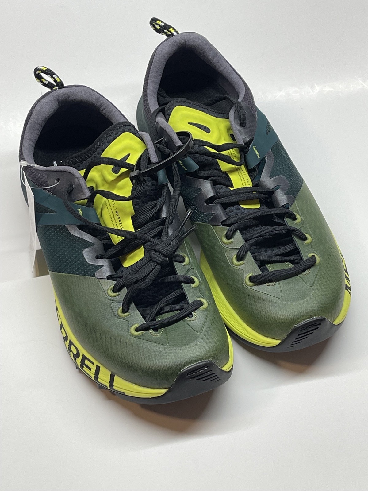 MERRELL MTL MQM WOMENS TRAIL HI VIZ / JADE HIKING SHOES US 7.5 VIBRAM NWT NO BOX