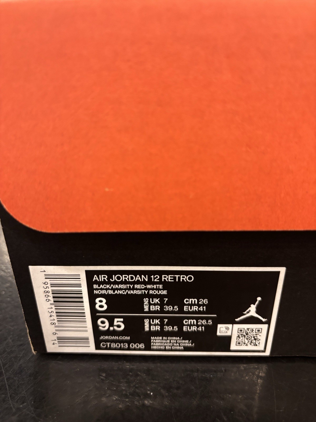 Jordan 12 Retro Playoff 2022 Size 8 Brand New CT8013-006 Black White