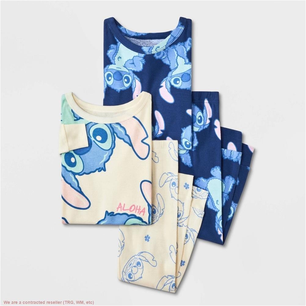 Toddler 4pc Lilo & Stitch Cotton Pajama Set – Blue/White 18M *SEE DEAL!!!*