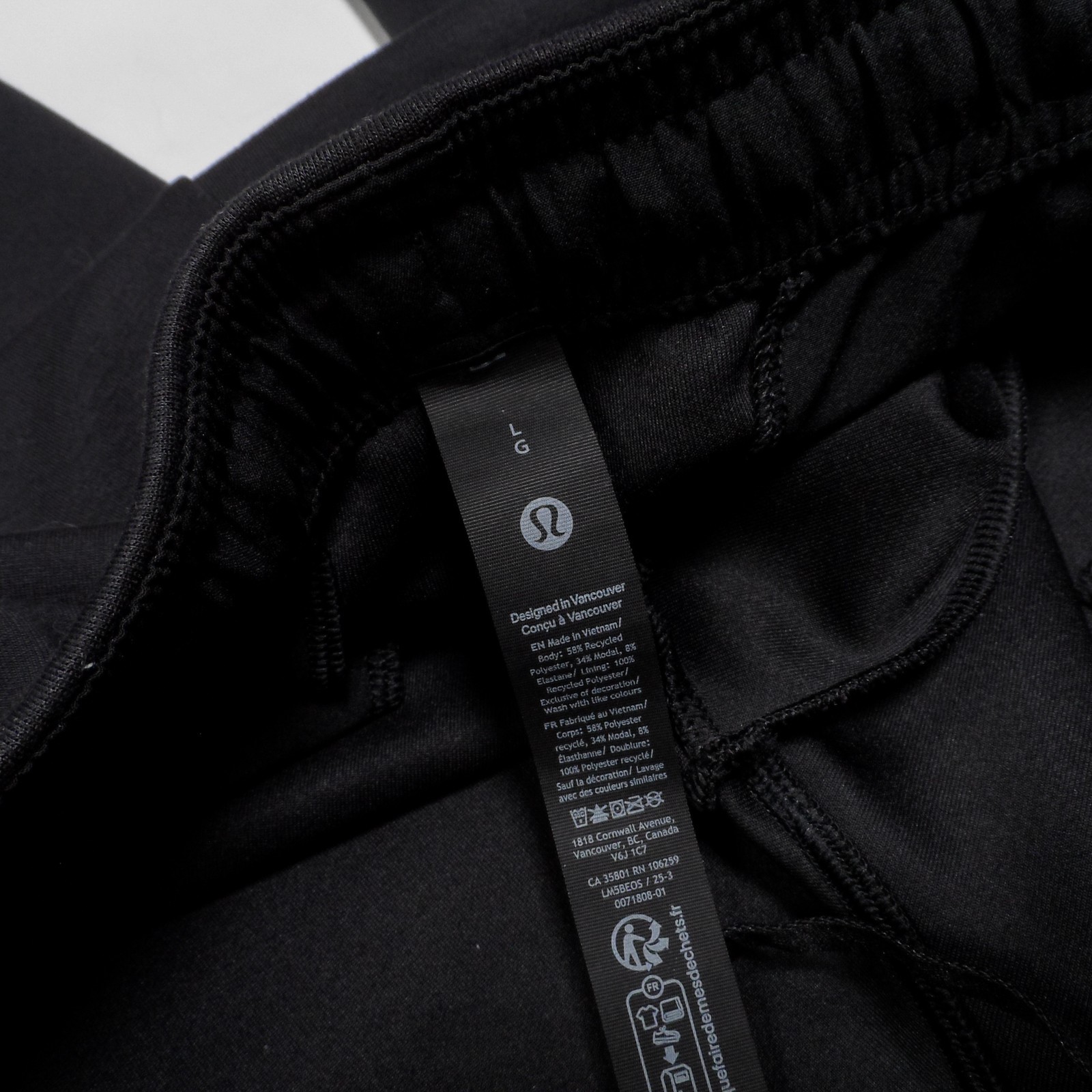2025 Lululemon ‘Smooth Spacer Pintuck’ Black Drawstring Casual Pants – L Large