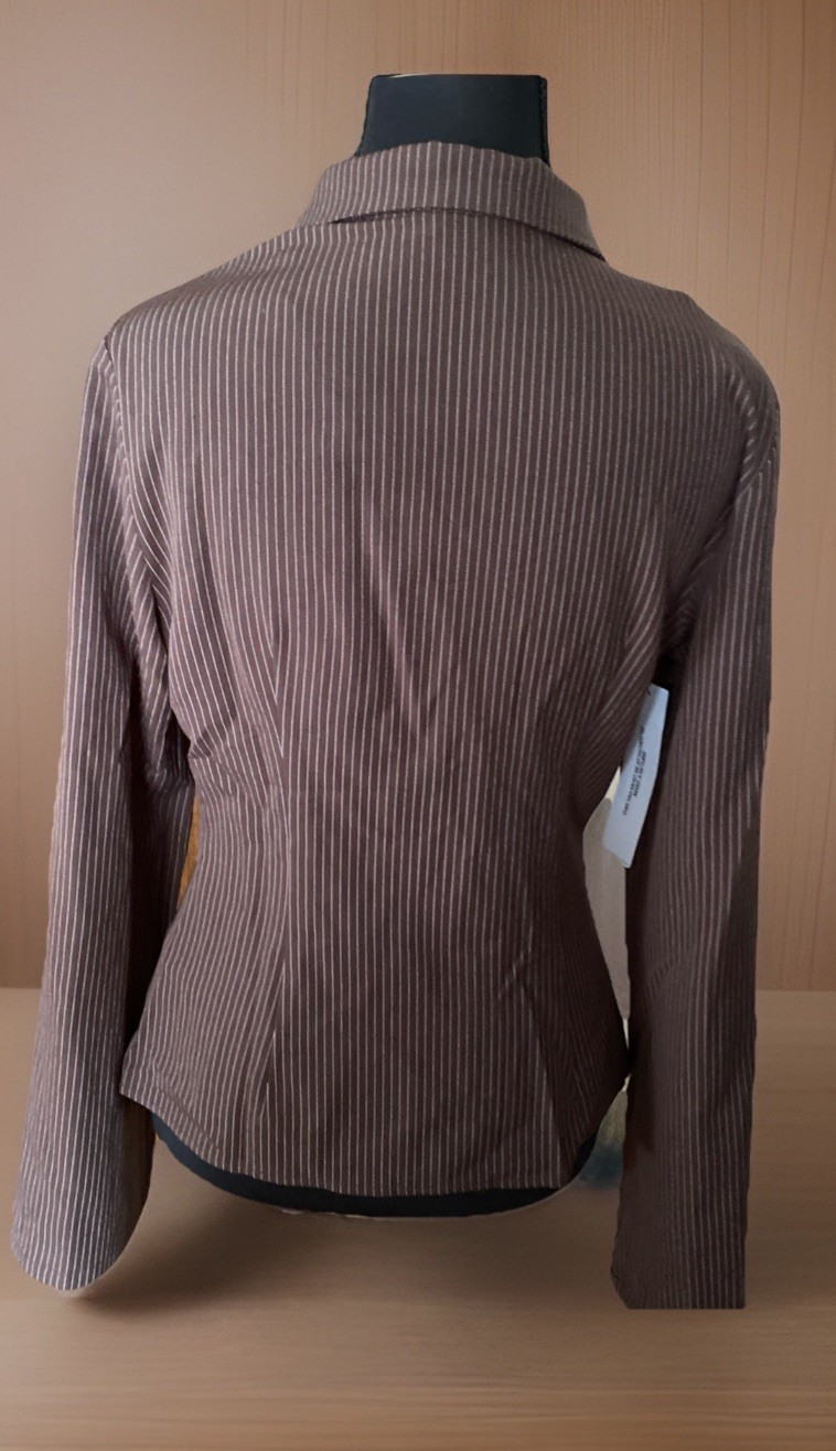 Princess Polly Anni Pinstripe Brown Shirt-New, Sz 6, Retail: $59