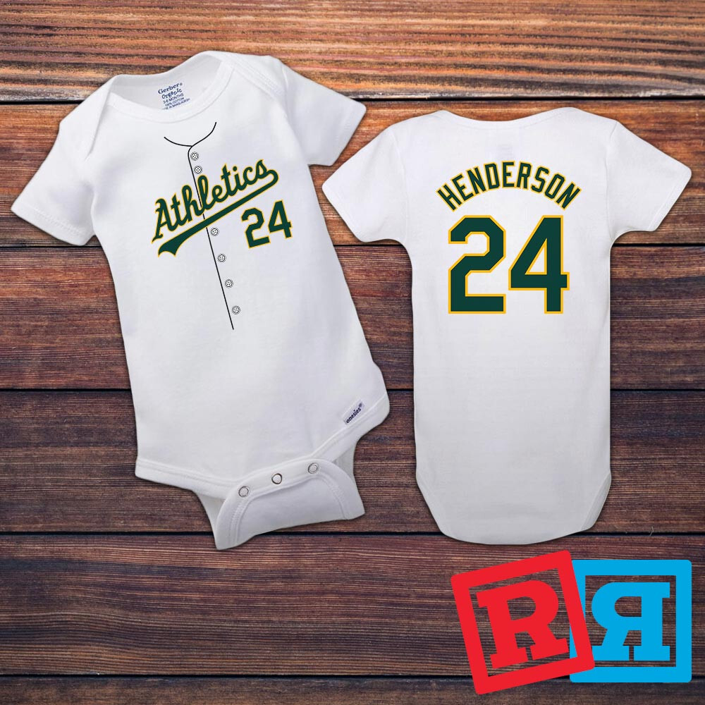 Oakland Athletics Rickey Henderson Baseball Gerber Baby Onesie® Cotton Bodysuit