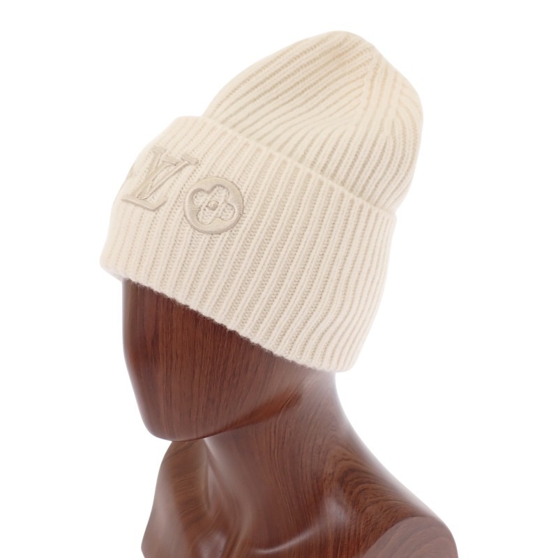 LOUIS VUITTON M77873 S Knit cap Bron/white Women