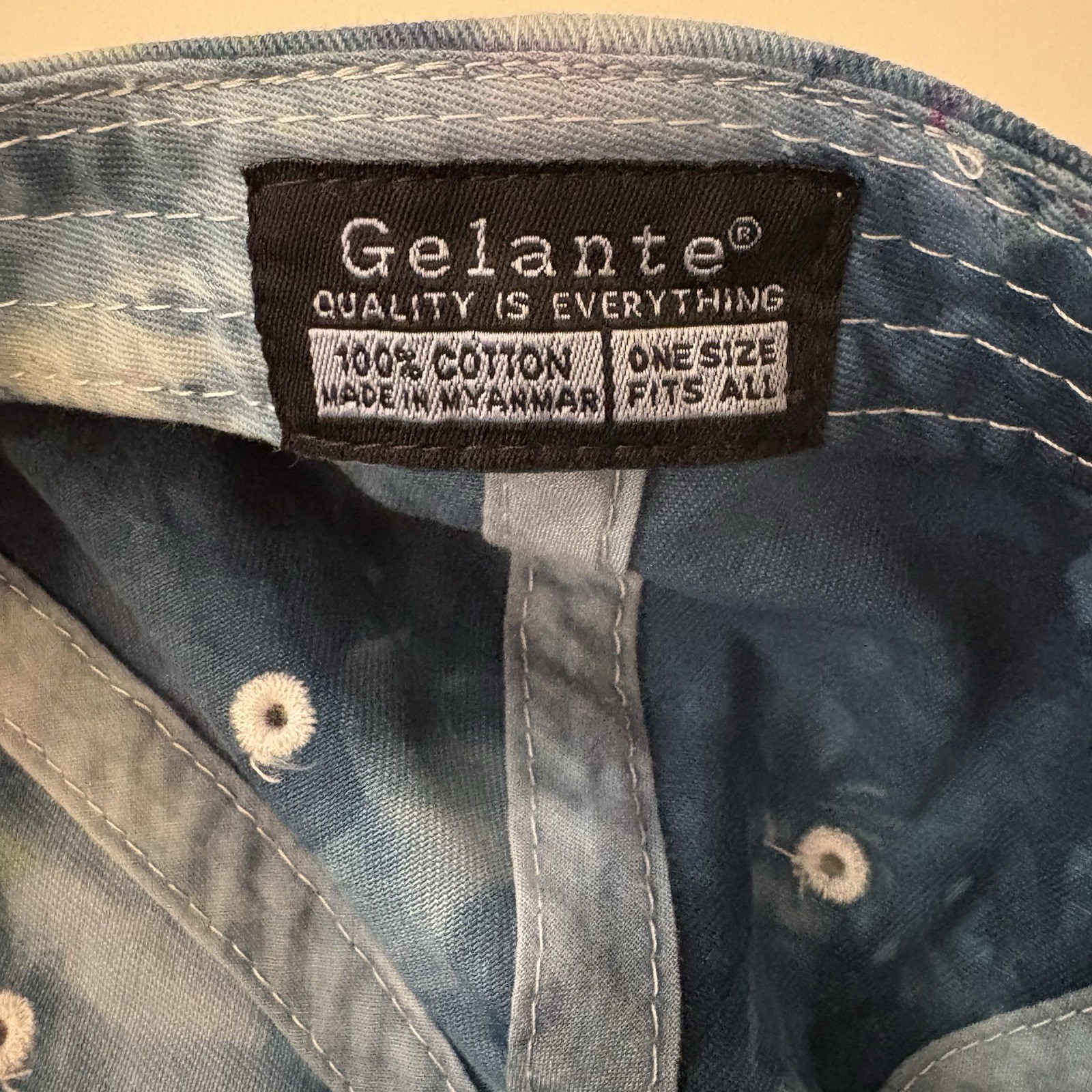 Gelante Blue Tie-Dye Adjustable Baseball Cap One Size Fit All