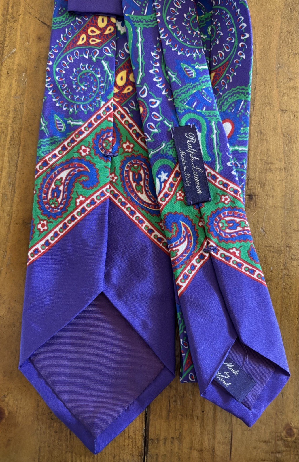 Ralph Lauren Purple Label Silk Tie Paisley Necktie Italy vintage