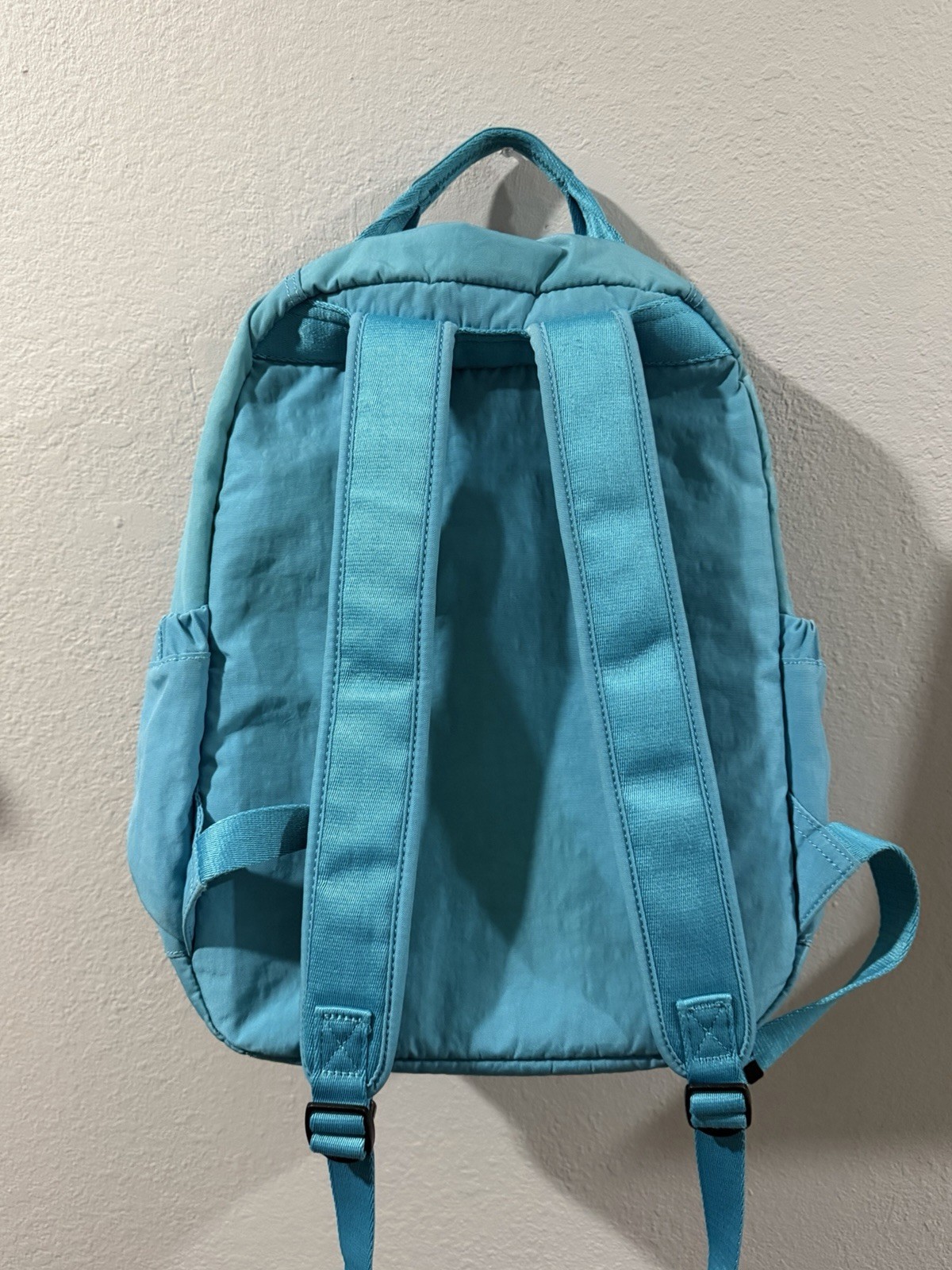 Kipling Backpack Seole Extra Large Teal Blue W/ Lime Green Lining Monkey Charm