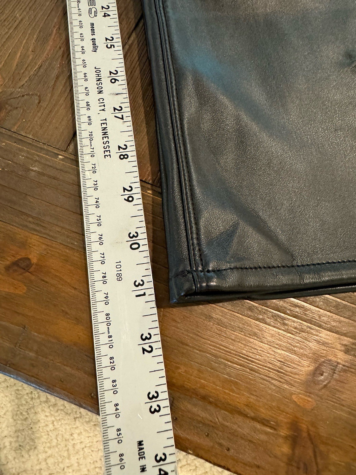 Good American Faux Leather Pants Womens 12/31 Black Straight 5 Pocket READ