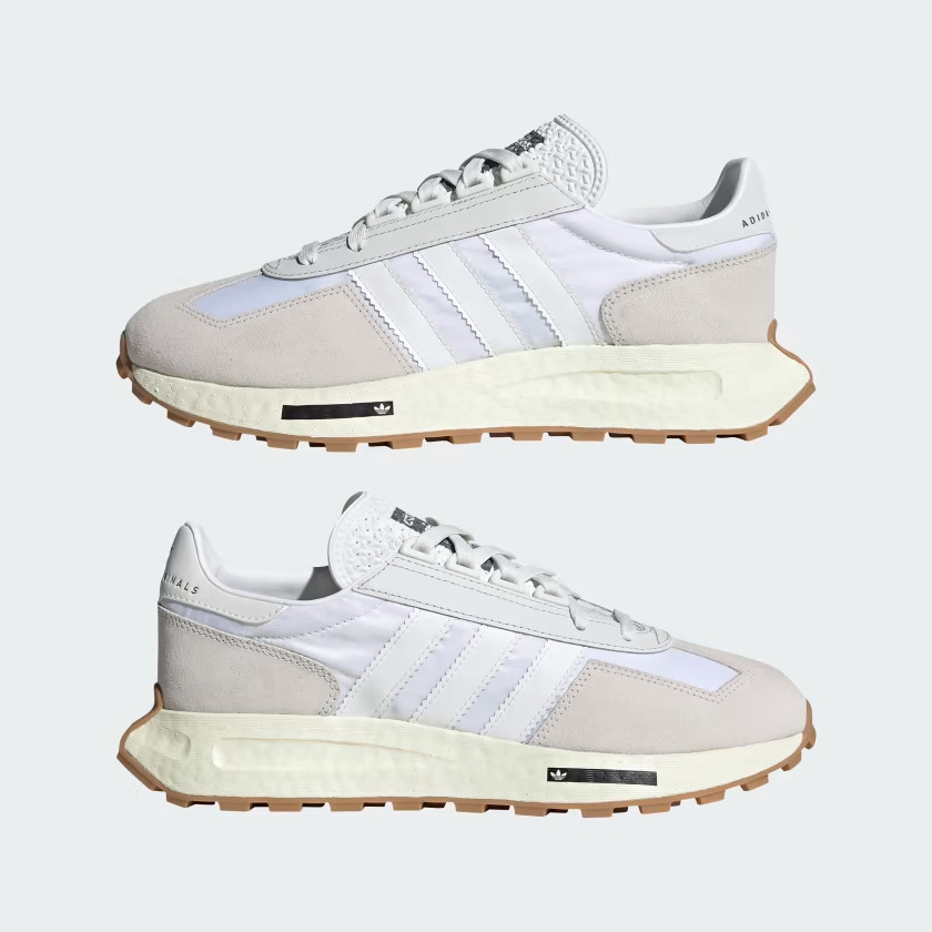 Adidas US 10 Men’s White Silver Gum Boost Retro Runner Retropy E5 H03075 New