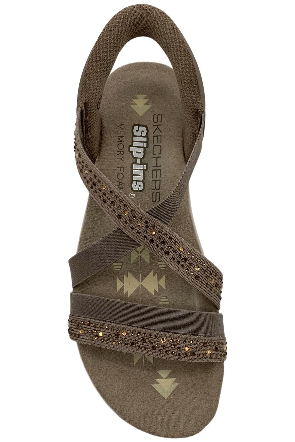 Skechers Women’s Reggae Slim Summer Sparkle Sandals Mocha