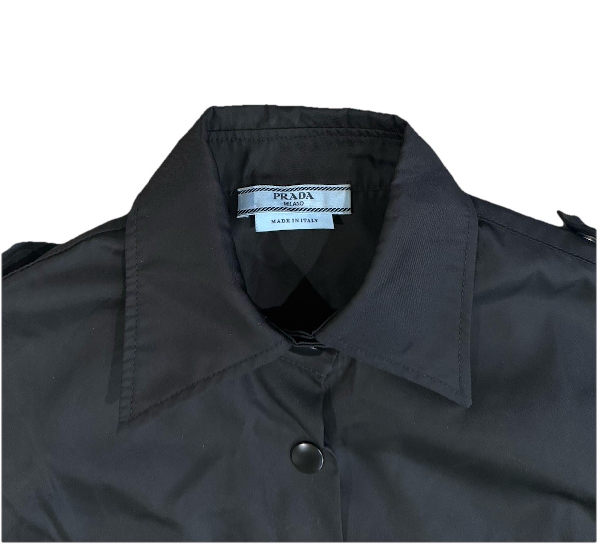 Prada Milano Short Sleeve 100% Polyamide Black Shirt Size 38 NWOT Fashion Y2K