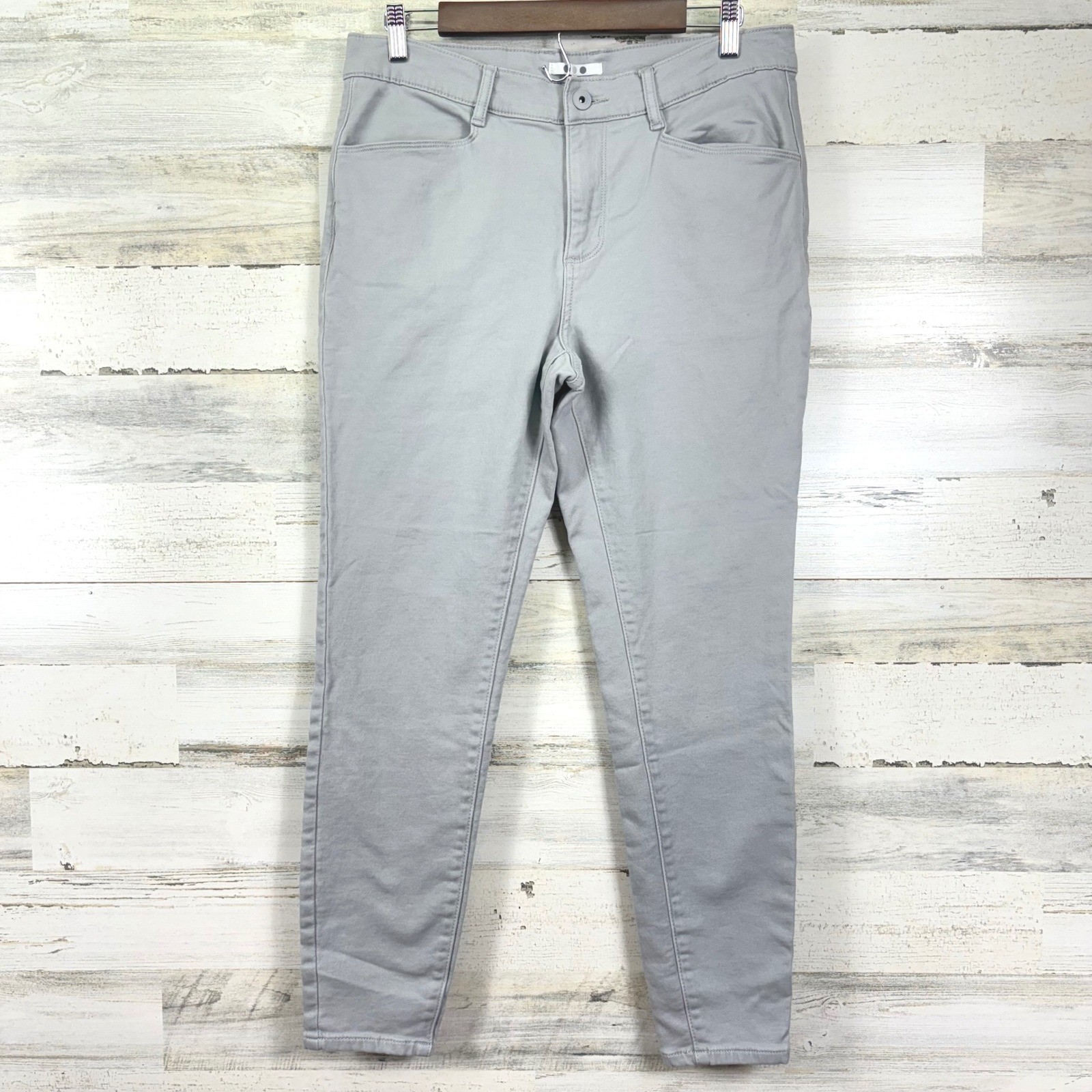 Three Dots Gray Cotton Blend Skinny Jeans Stretchy Pants Size 10 Casual Comfort