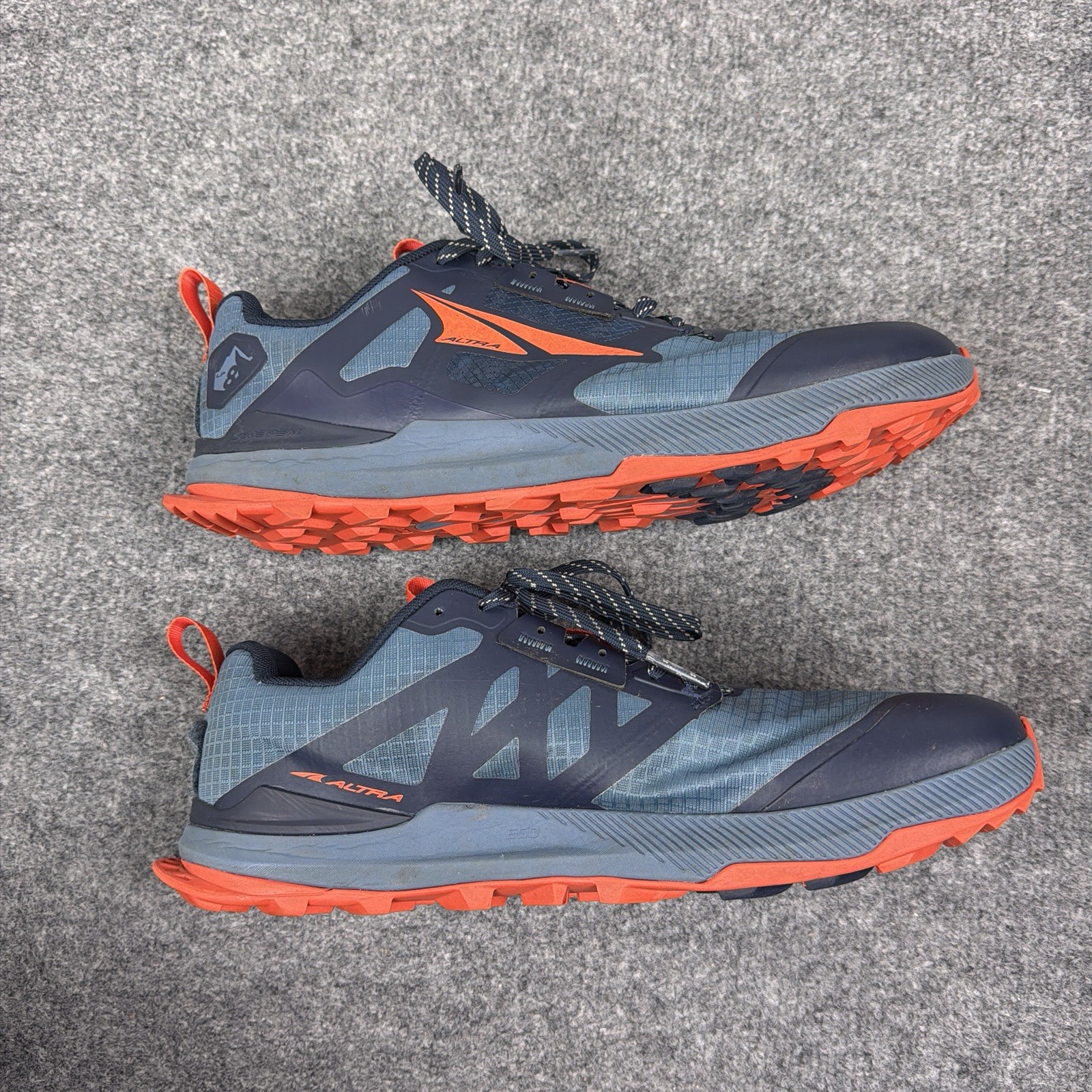 Altra Lone Peak Trail Running Shoes Mens 11.5 Blue Orange Zero Drop Hiking