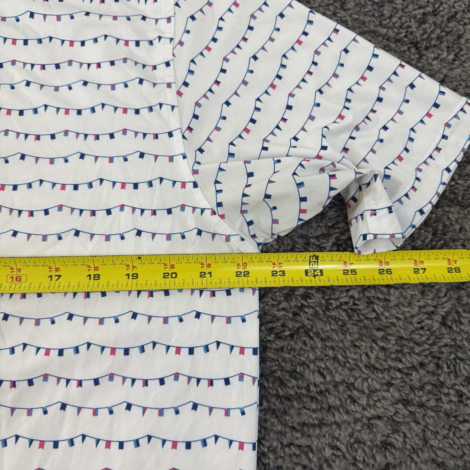 FootJoy Men’s White Flag Banner Print Lisle Golf Polo Men’s M Calvert Crossing