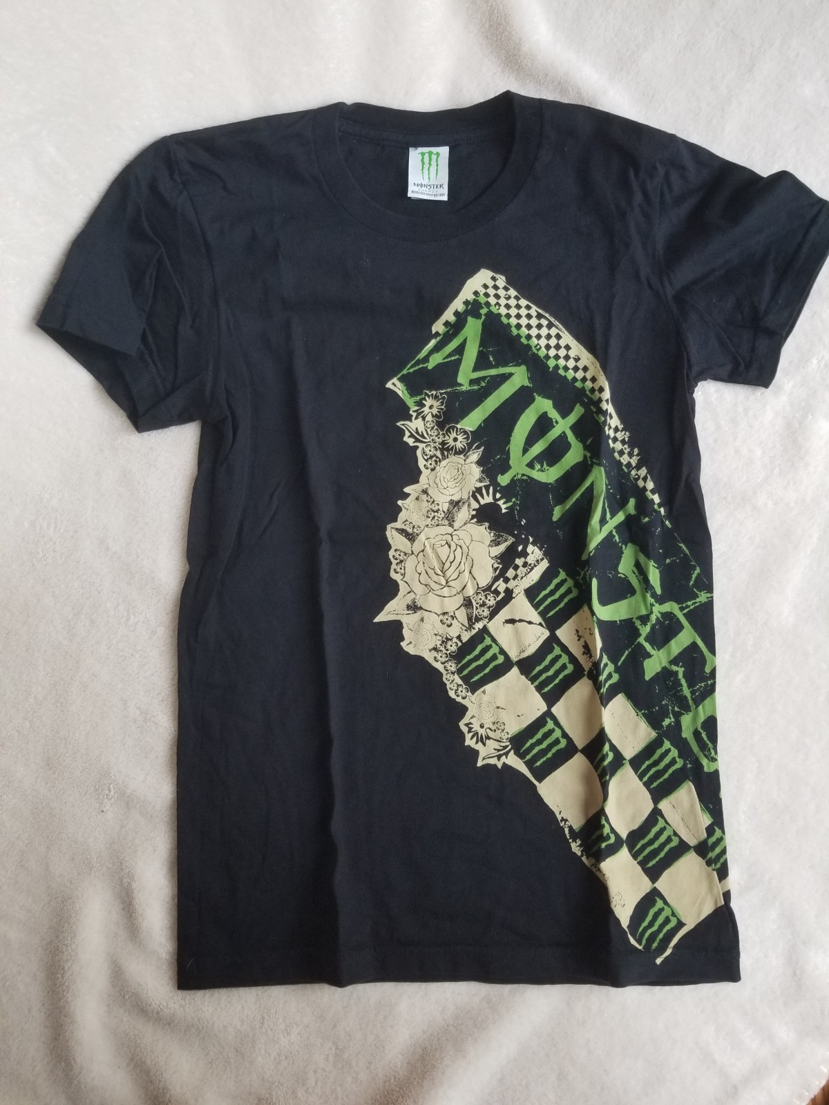 New Monster Energy Athlete Only Tshirt Black Wrap Logo Graphic Small Y2K Rare