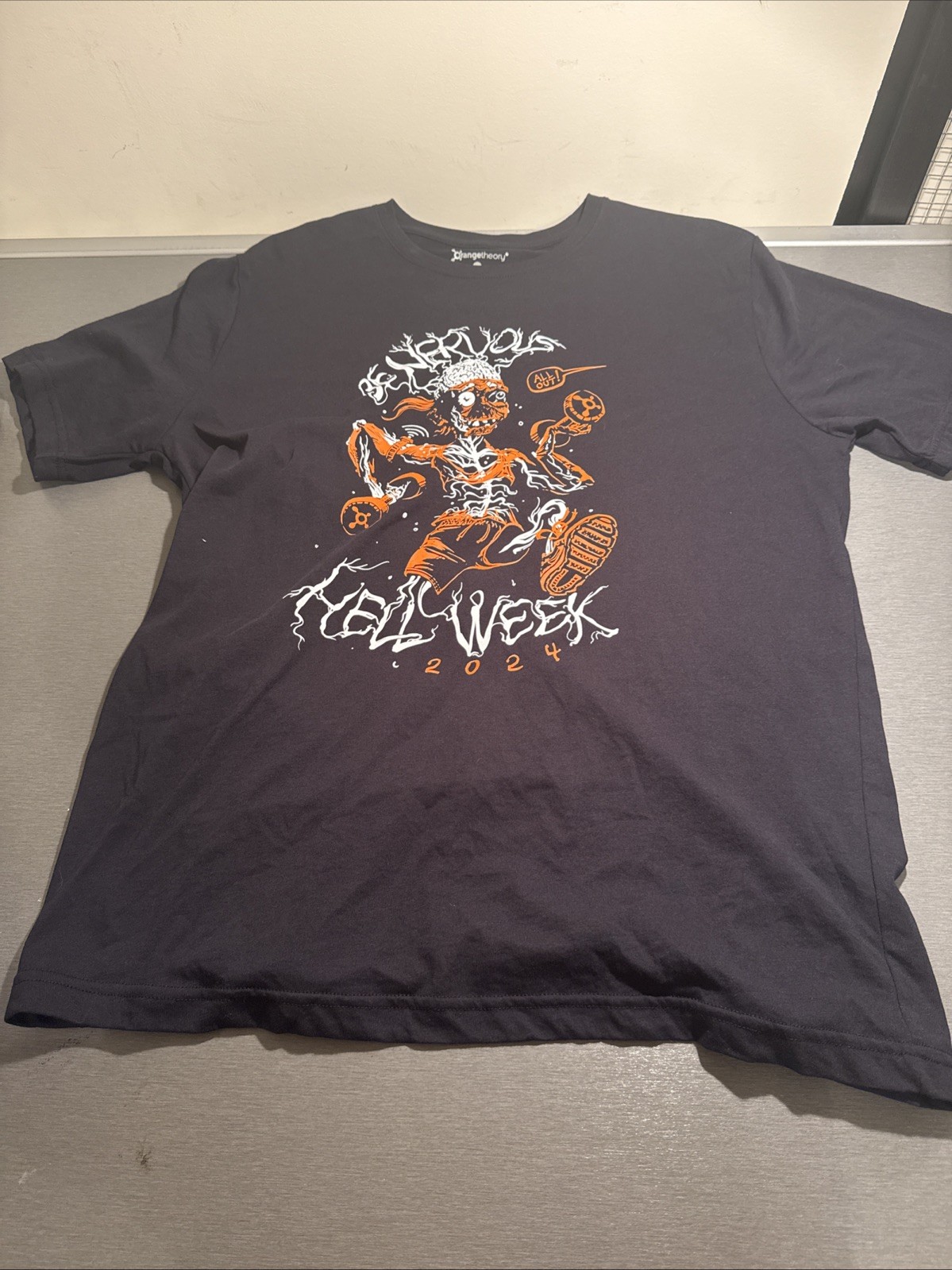 Orange Theory Hell Week 2024 Unisex Tee Shirt Top Zombie Skull NEW ALL OUT!
