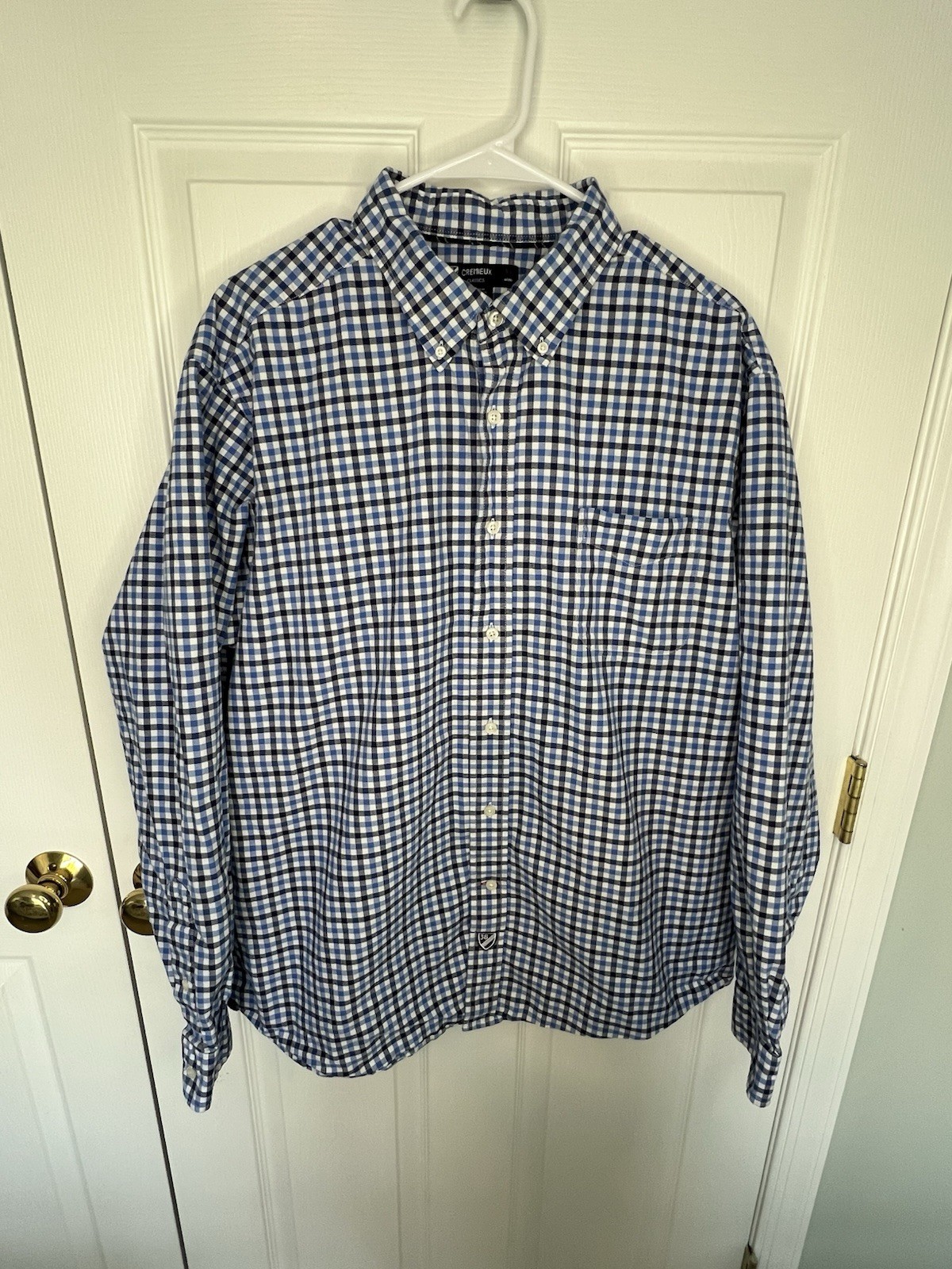 Cremieux Classics Men’s Long Sleeve Shirt XL Plaid Black And Blue Pattern