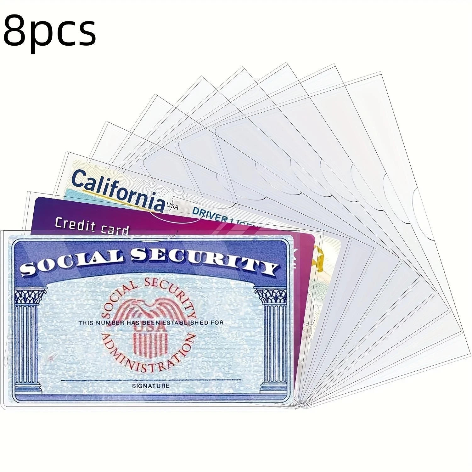5-Pack Medicare Holder Protector Sleeves Clear PVC For Credit Card Business Card