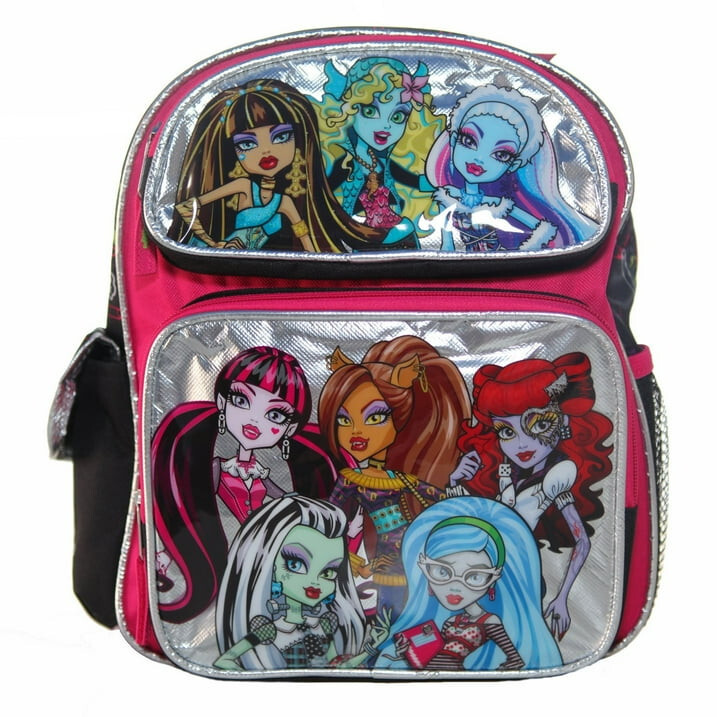 Small Backpack – Monster High – 8 Girls Silver School Bag 12″