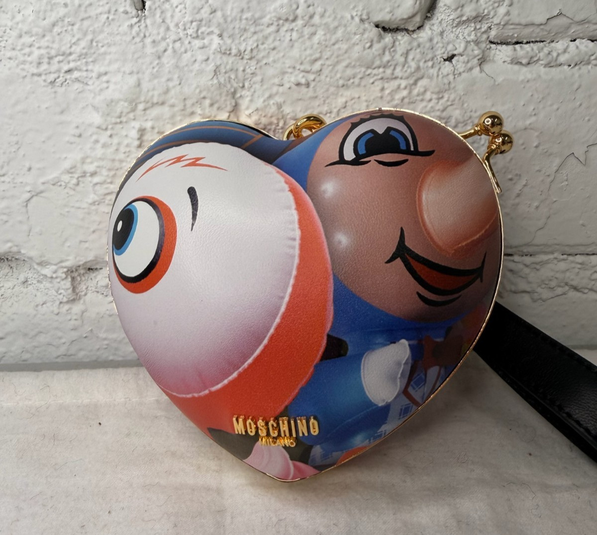 SS23 Moschino Couture Jeremy Scott Heart Animated Cartoon Wristlet/Shoulder Bag