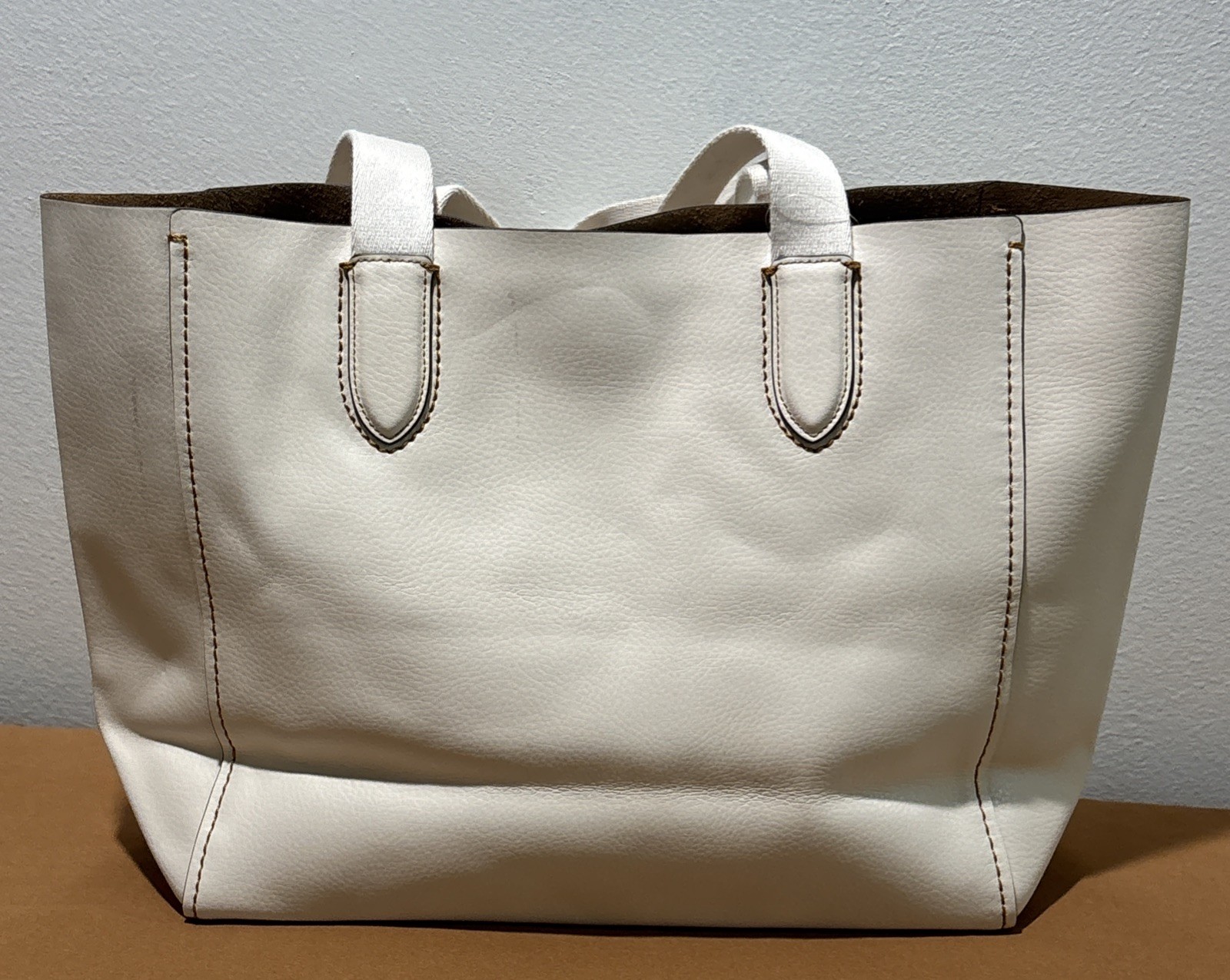 Authentic NWT Coach H2298-58660 Chalk Leather Derby Tote Bag