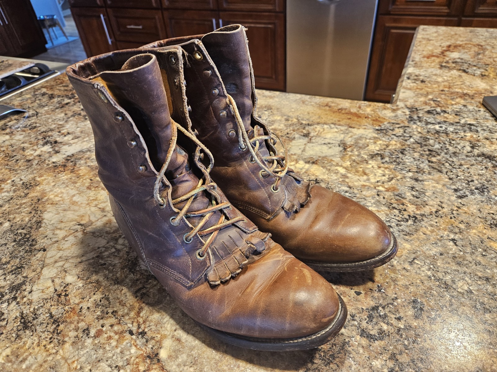 Vintage JUSTIN LACE UP ROPERS