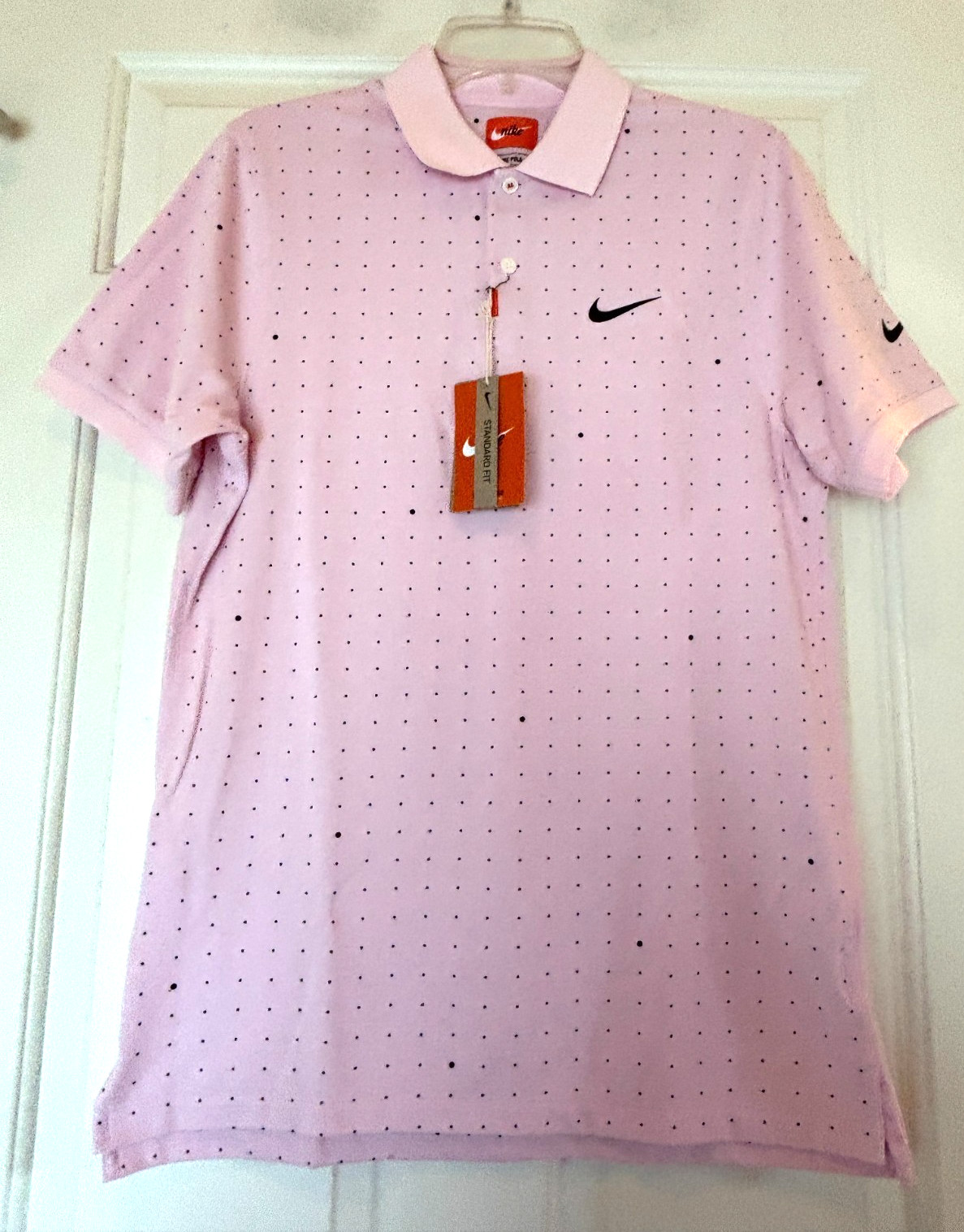 Nike Polo Shirt Dri Fit Pink Dot Size Mens S NWT $75