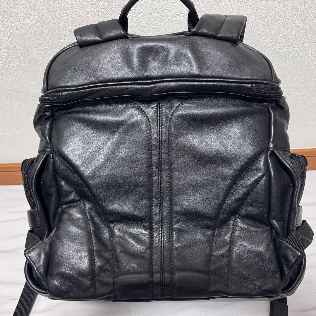 TUMI All Napa Leather Deluxe Backpack Business Rucksack Black Discontinued Rare
