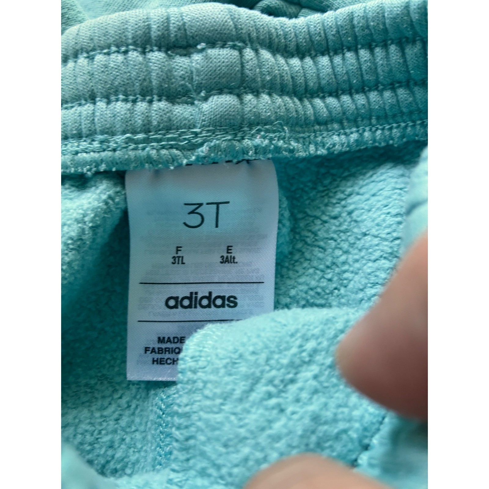 Adidas Toddler Kids Cyan Hoodie and Joggers Tracksuit Set Size 3T Flawed