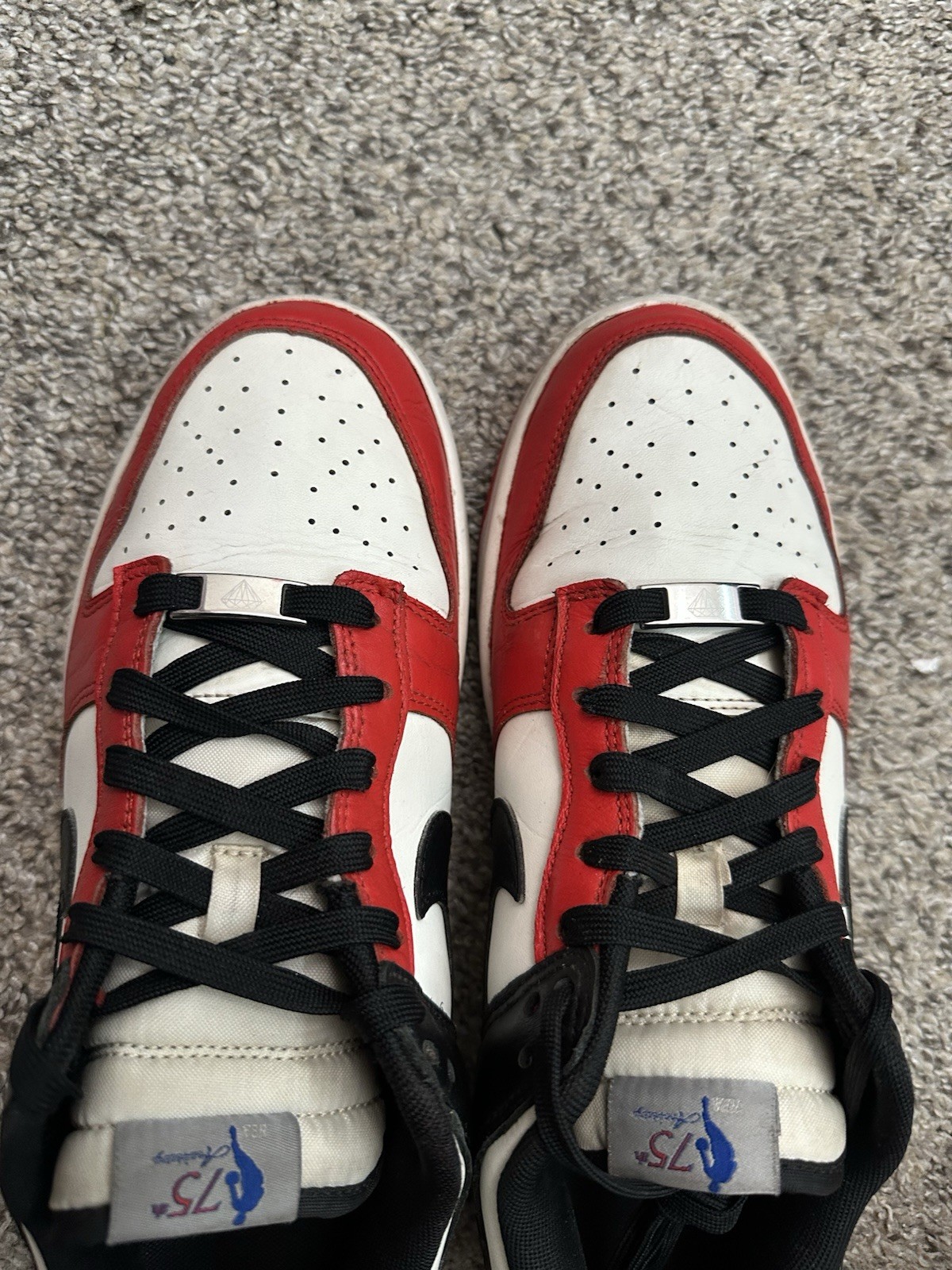 Nike Dunk Low EMB NBA 75th Anniversary Bulls 2021 Black Red White BRED – Size 9