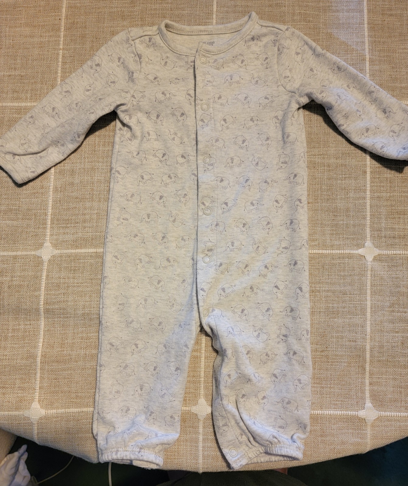 Carter’s Elephant Footless Sleeper One Piece 6 Months Long Sleeve Button Up