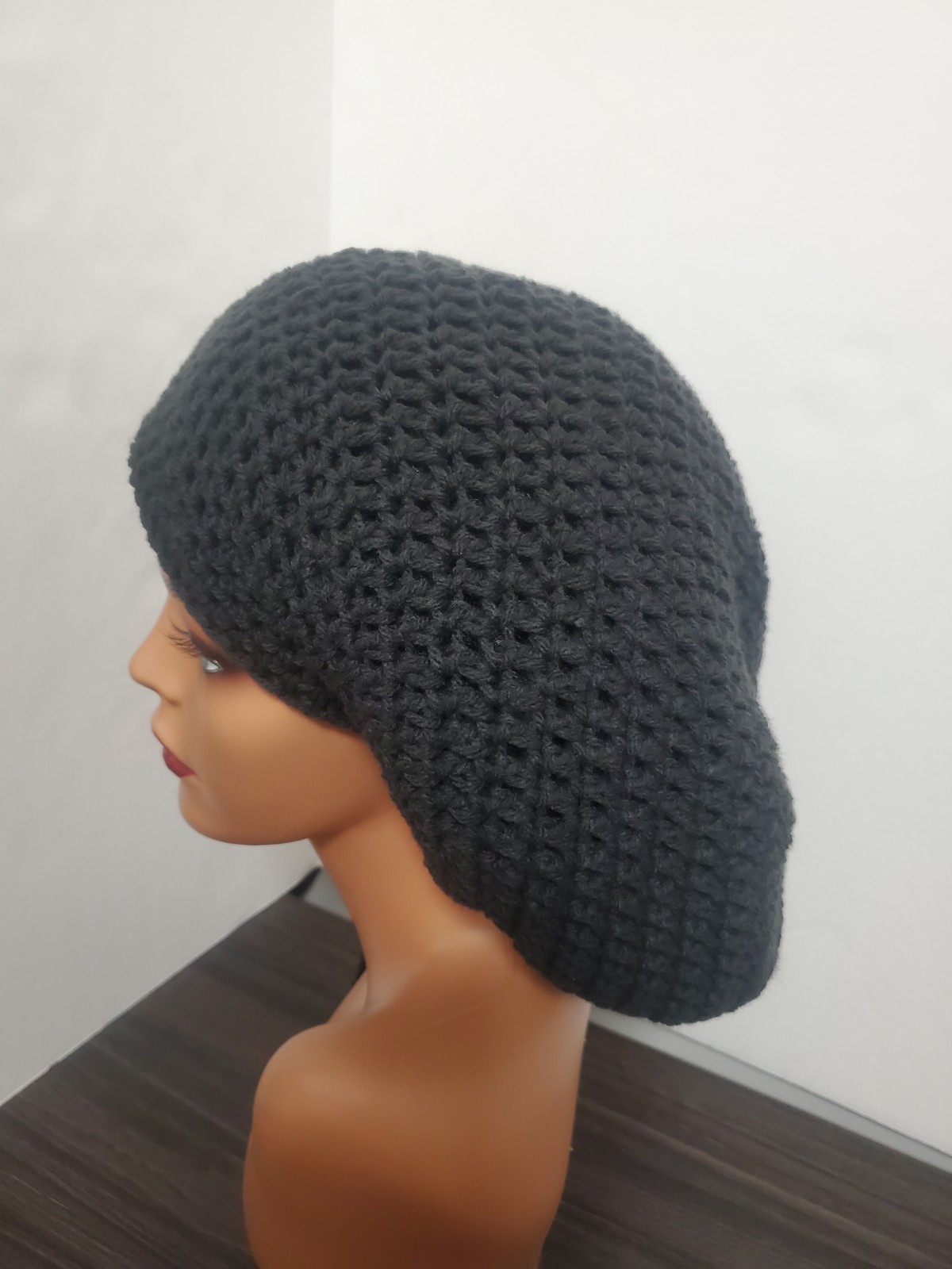 Handmade Adjustable Crochet Tam Hat Dreadlock w drawstring Reggae baggy beanie
