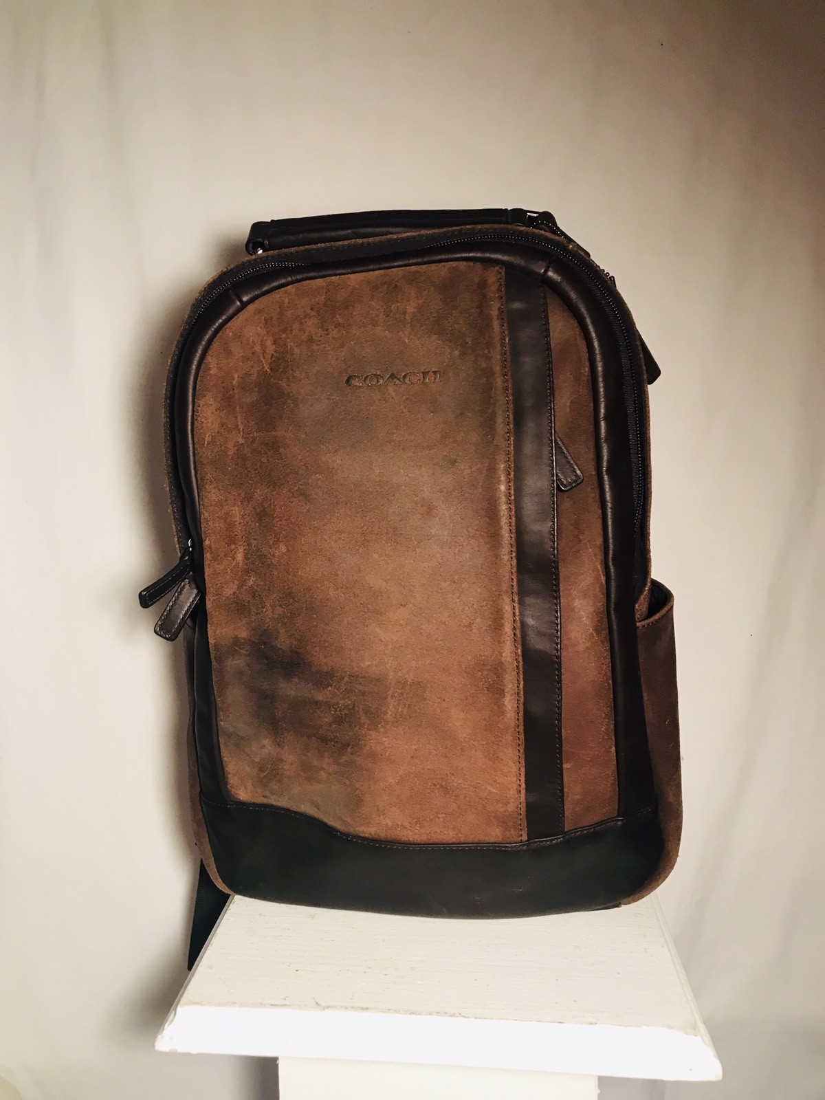 Coach Unisex Camden Leather Backpack Dark Brown, Rustic Brown D1461-F71060
