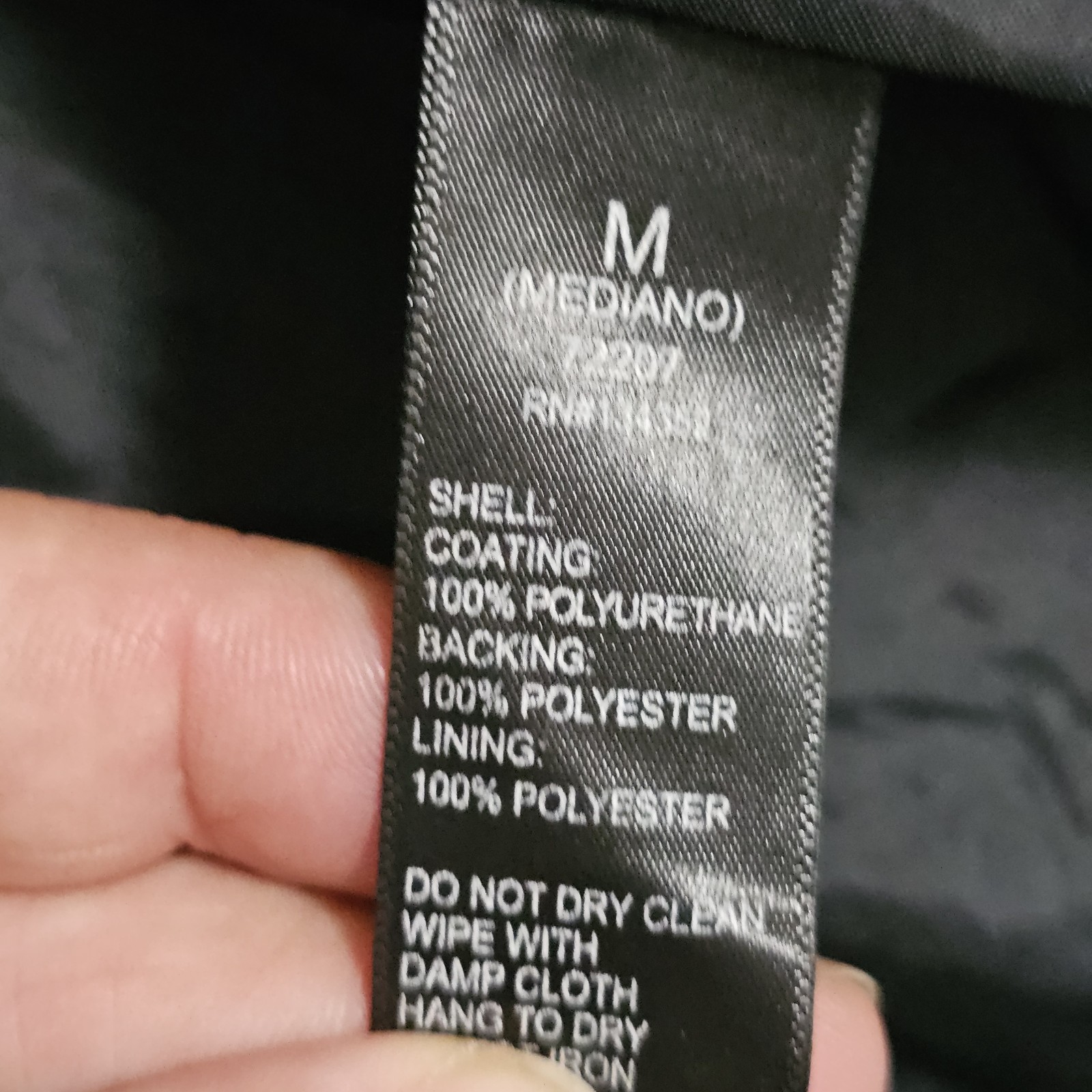 Ambiance Outerwear Medium Polyurethane Black Full Zip Biker Jacket