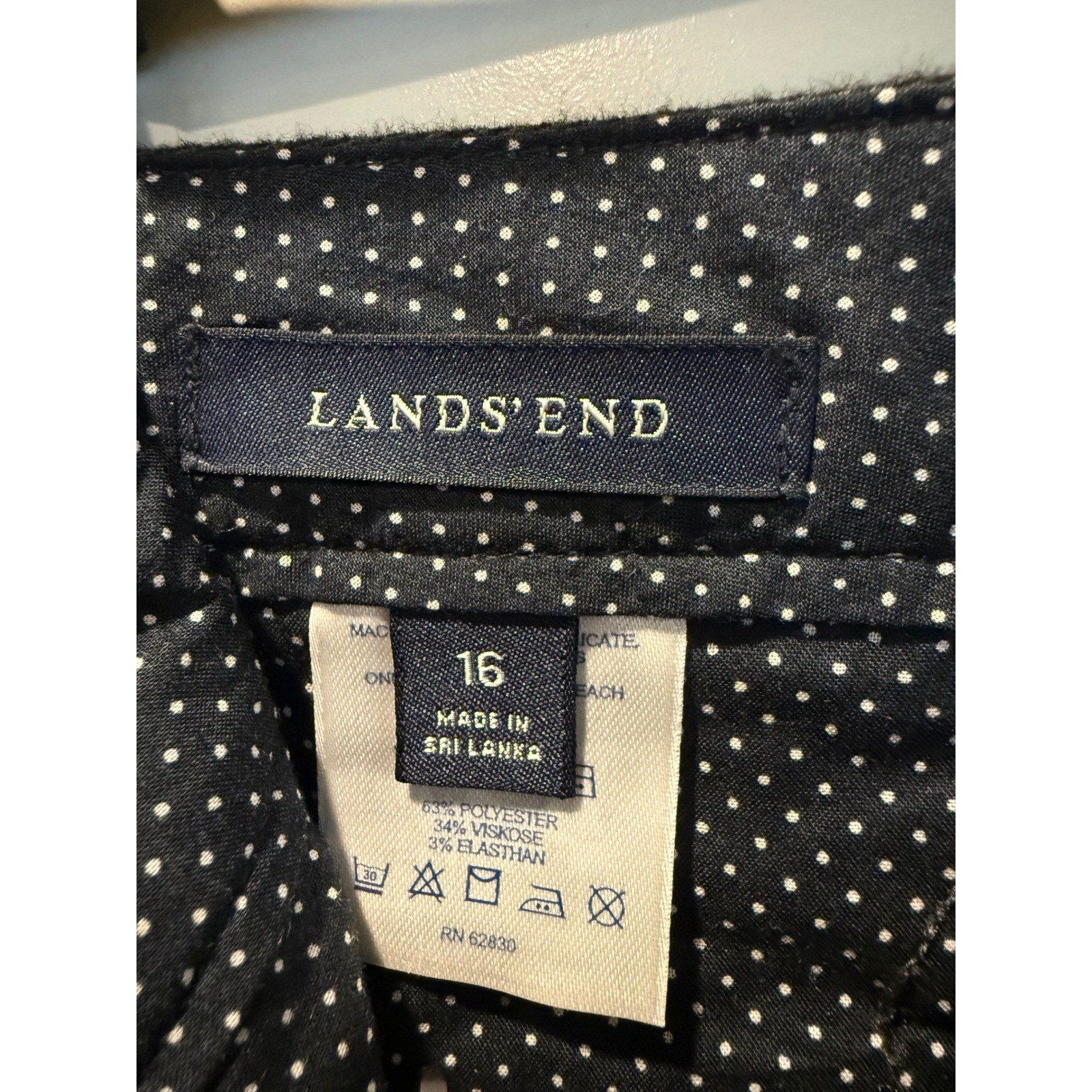 Lands End Womens 16 Dark Charcoal Gray Stretch Flannel Full Leg Pants NWT 322705