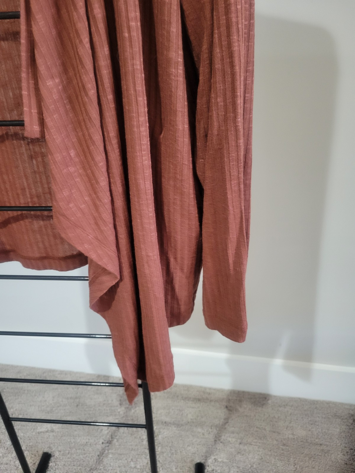 Hue Rust Brown Size 2X Ribbed Long Sleeve Cardigan NWT Rayon Poly Spandex Blend