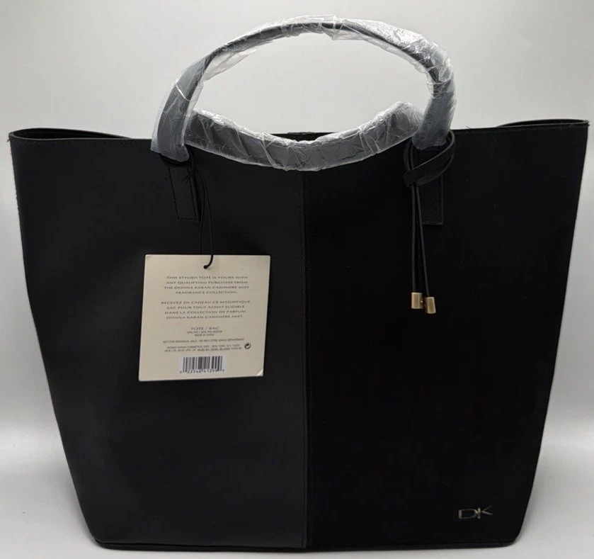 Donna Karen Large Two Tone Vegan Leather and Suede Tote Bag. Brand New w/Tags.