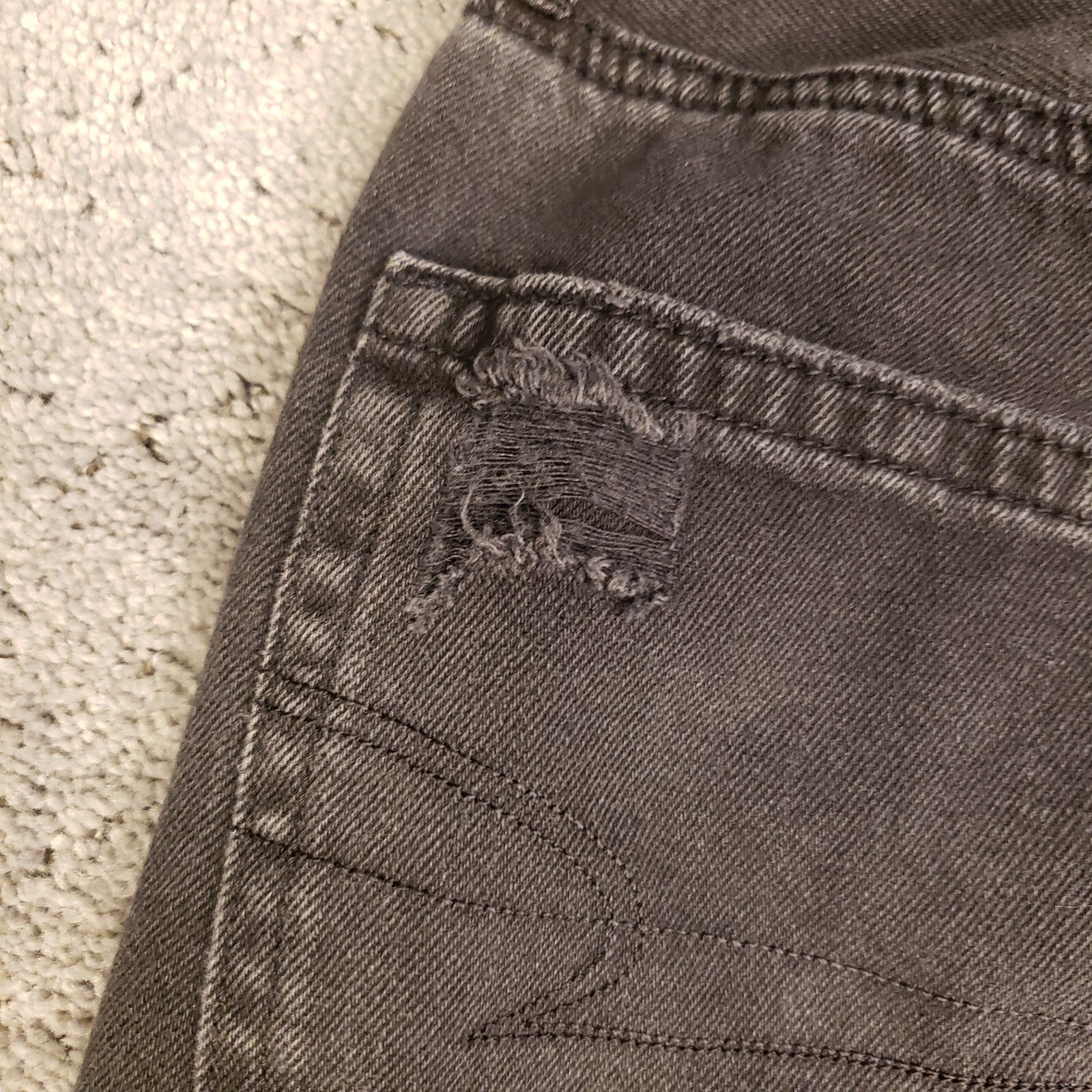 American Eagle Jeans Womens 2S Black Highest Rise 90s Boyfriend Ripped Denim