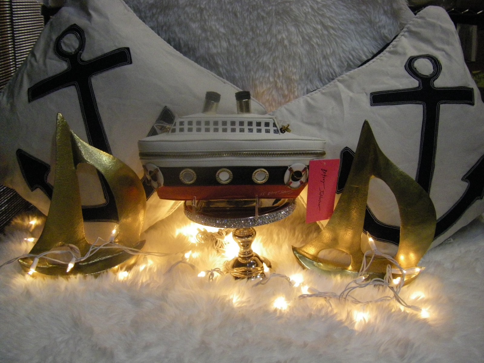 Betsey Johnson Kitsch Ship Tease Multi Color Cruise Ship Crossbody Bag NWT