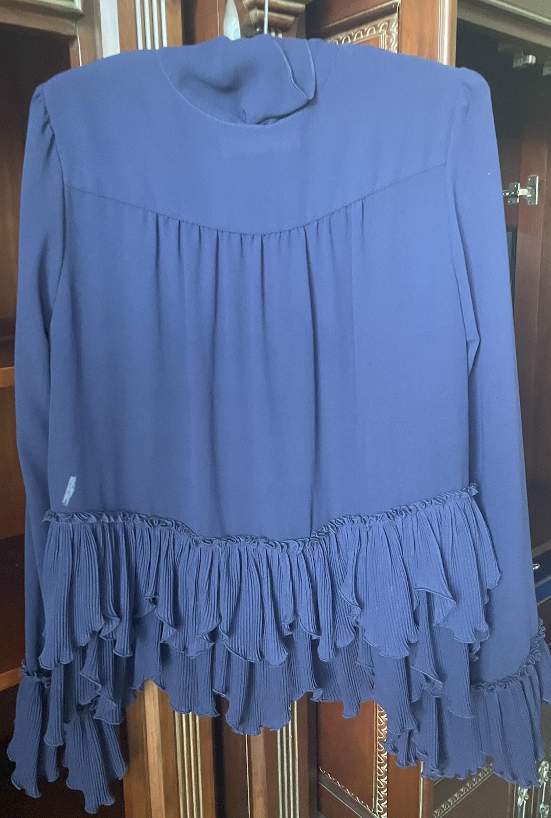 SEE BY CHLOE Pleated Chiffon Pussy Bow Blouse Top M