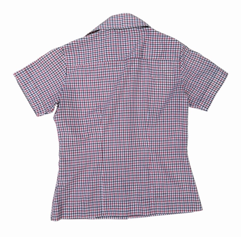 Vintage American Airlines Ms Becky Plaid Uniform Blouse Shirt Size 12 Retro