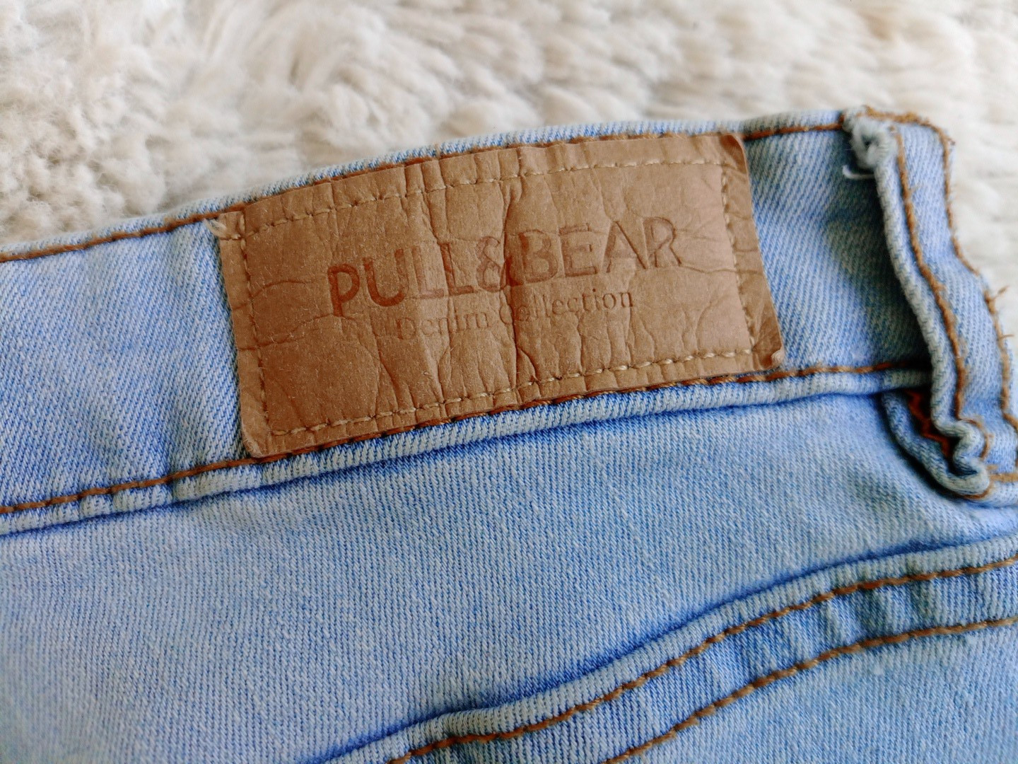 Pull&Bear Light Blue Wash Denim Skinny Jeans Tapered High Rise EU 34 UK Size 8
