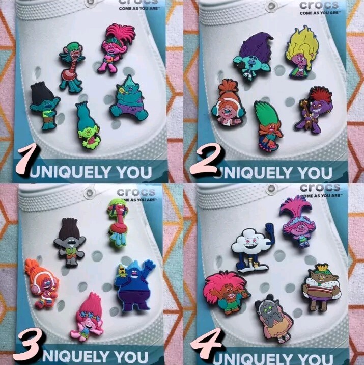 Crocs Handmade Jibbitz 5pc Trolls Trollz Poppy Branch Fuzzbert Smidge charms 8